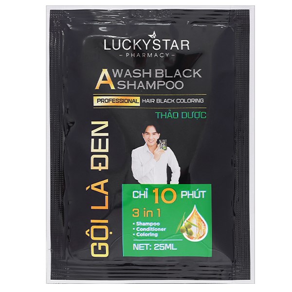 Dầu gội nâu Lucky Star phủ bạc làm nâu tóc gói 25ml